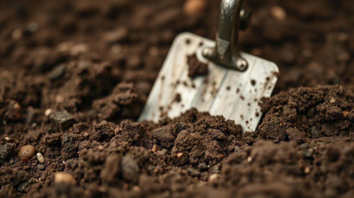 Collecting soil samples with a trowel